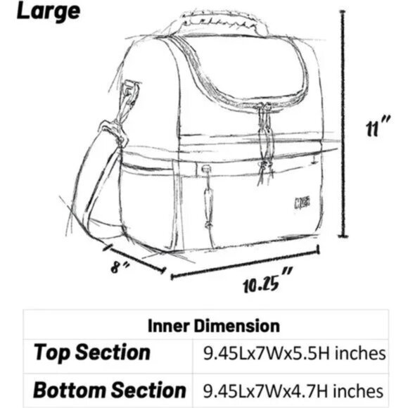 Adult Lunch Box Insulated Lunch Bag Large Cooler Tote Bag for Men Women - Picture 2 of 7